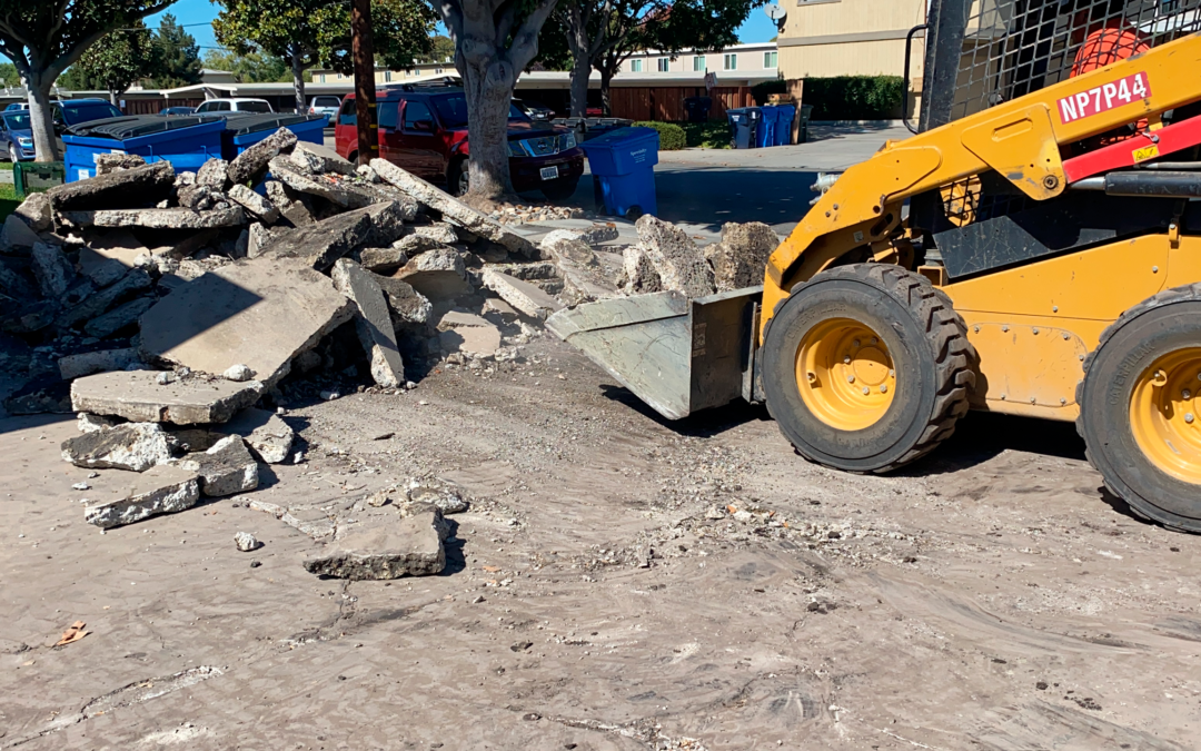 concrete sidewalk demolition