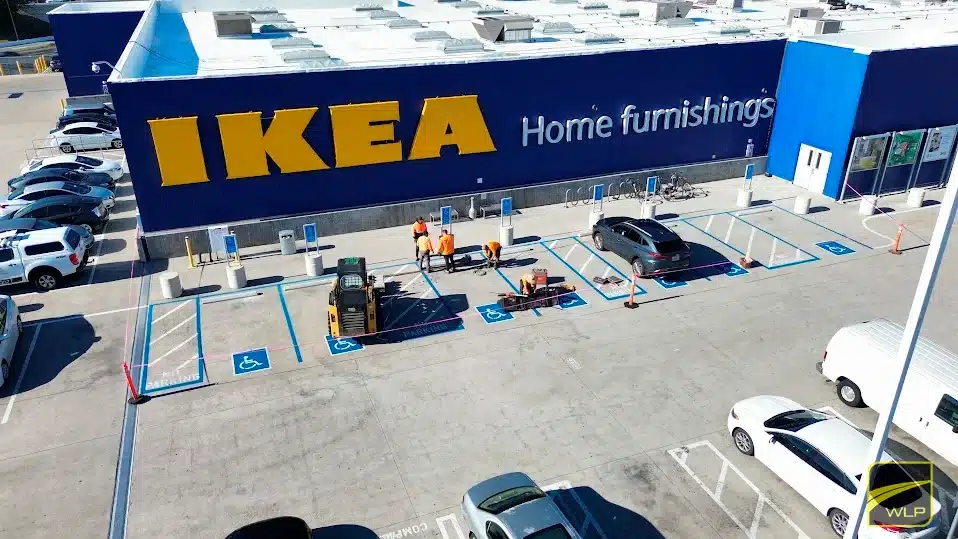 IKEA store with parking lot activity